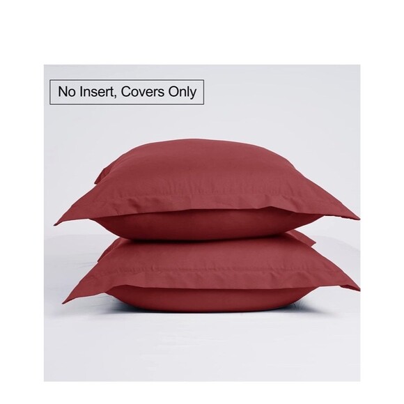 Pillow Covers Red 16 x 16 In Set of 2 Washed Microfiber Throw Pillow Sham D1 - Picture 6 of 8